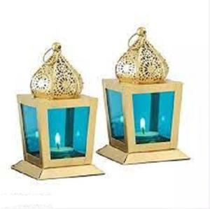 Lanterne à bougie en métal et verre, style unique, finition antique, pour la décoration de la maison, les mariages, les fêtes de Noël, lanternes de sol en solde - Product Image 2