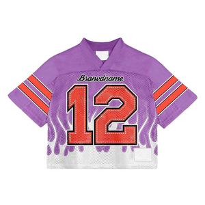 Camiseta Deportiva Retro de Fútbol Americano con Estampado Completo Personalizado al por Mayor, Camiseta de Malla Sublimada de Alta Calidad con Corte Cuadrado - Product Image 5