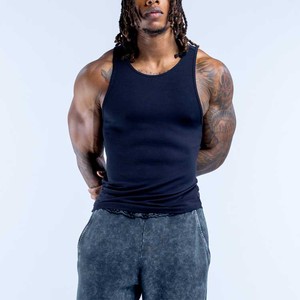 Camiseta sin Mangas de Punto para Hombre, Color Sólido, Estilo Casual Urbano, Spandex/Algodón, Transpirable, Secado Rápido, para Deporte y Fisicoculturismo - Product Image 5