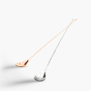Cuillère à cocktail en cuivre et acier inoxydable, outils de bar, long manche torsadé, prix de gros - Product Image 1