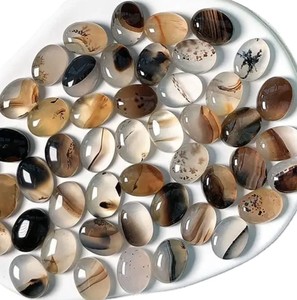 Ágata Natural de Pasto Marino, Cabujón Ovalado, Piedra Preciosa Suelta Pulida para Anillos, Colgantes y Fabricación de Joyas al por Mayor - Product Image 2