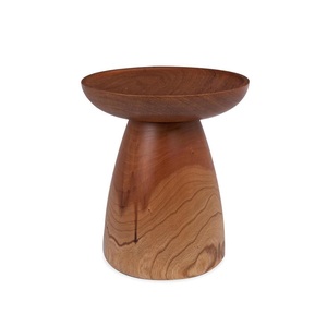 Mesa de centro minimalista de madera con base cónica, muebles modernos hechos a mano para sala de estar, asiento o taburete ocasional - Product Image 6