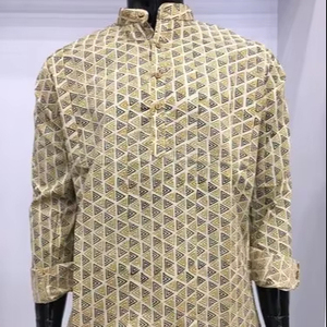 Camisa de algodón para hombre Advik, estilo étnico indio, estampado floral digital, lavable a mano, longitud regular, para bodas de verano, completamente cosida. - Product Image 1