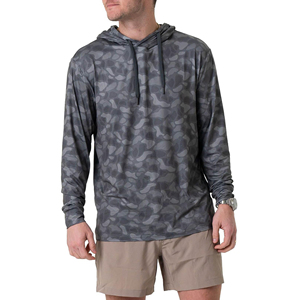 Camisa de Manga Larga con Capucha de Camuflaje para Hombre, Corte Regular, Secado Rápido, Tejido de Poliéster, Ropa Casual de Verano - Product Image 1