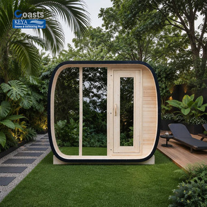Sauna extérieur de luxe pour Airbnb avec grande vue panoramique, certifié ETL, contrôlé par Wi-Fi, équipement de villégiature haut de gamme pour la France, excellent rapport qualité-prix - Product Image 1