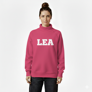 Sweat-shirt oversize en polaire pour femme, col montant, confortable pour l'hiver, pull écologique respirant, design minimaliste, personnalisable à l'avant - Product Image 3