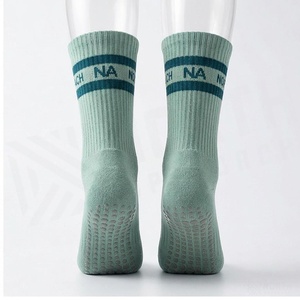 North Approach Crew <b>Socks</b> Mint Green Letter Print Breathable Cotton Bamboo Fiber Adult Spring Casual <b>Socks</b> - Product Image 2