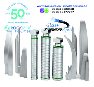 ROCKMED Video Laryngoscope MAC and Miller Blades Electric Stainless Steel Fiber <b>Optic</b> ENT <b>Instruments</b> 3-Year Warranty - Product Image 1