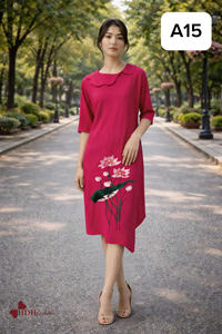 Vestidos al por mayor de 70 cm de largo, de lino premium, estilo recto, Vietnam, 22 cm, para fiesta de noche, café, trabajo, estilo chic, ropa de oficina, boutique - Product Image 6