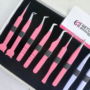 GETUP BROSONS IMPEX Ensemble de pinces à cils en acier inoxydable antistatiques à pointe lisse, 10 pièces, emballage en boîte noire doublée de mousse - Product Image 5