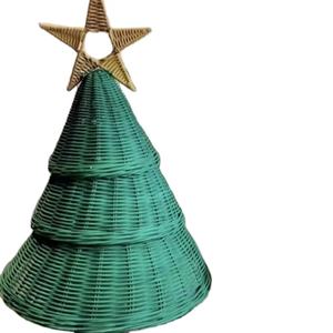 Décorations de Noël artisanales en bambou, rotin et jonc de mer, ornements de vacances naturels écologiques, décorations de Noël rustiques bohèmes - Product Image 1