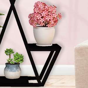 Support élégant pour pots de fleurs, support à plantes moderne en métal pour la décoration de la maison et du jardin - Product Image 4