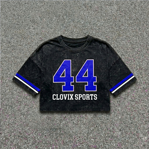 CLOVIX SPORTS Custom Logo Men Summer Acid Wash Short Set Cotton T <b>Shirt</b> And Shorts Two Piece Casual Outfit Wholesale - Product Image 6