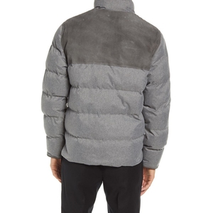 Veste matelassée à capuche pour homme, bleu marine, manteau d'hiver décontracté avec fermeture éclair, coupe-vent, coupe régulière, couleur unie, extérieur en polyester - Product Image 6