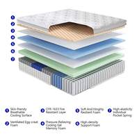 Matelas à ressorts ensachés modernes écologiques OEM/ODM avec surmatelas en mousse, sommeil silencieux, respirant, soutien lombaire, mobilier de maison et hôtel