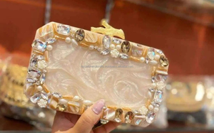 Bolso de mano de resina, cartera antigua para mujer, bolso de mano de calidad de tendencia para bolso de noche, boda - Product Image 3