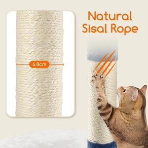 Nobleza gatto albero 118.5 cm di altezza stabile mobili per gatti con 3 piattaforme 1 grotta 1 Pompon 1 Ratter in pelliccia sintetica blu - Product Image 4