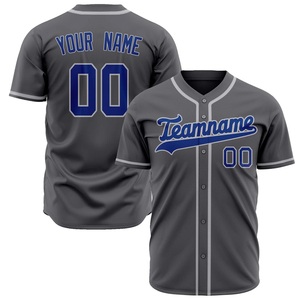 Men Baseball Jersey Breathable Polyester Button Down Team Uniform Quick Dry Sports Shirt Sublimation Print OEM Bulk Supply - Product Image 1