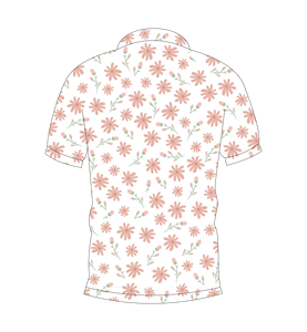 เสื้อโปโลพิมพ์ลายดอกไม้สีชมพูแบบกำหนดเองสำหรับผู้ชาย แขนสั้น สไตล์ลำลอง แฟชั่นฤดูร้อน เสื้อยืดกอล์ฟ - Product Image 2