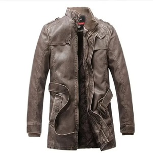 Customized <b>Men's</b> <b>Long</b> Leather <b>Coat</b> Top Trending New Design with Latest Collection High Quality Waterproof Feature - Product Image 2
