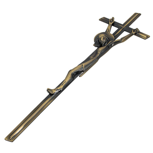 Décoration de couvercle de cercueil en métal Zamak, croix de crucifixion de Jésus pour cercueil - Product Image 2