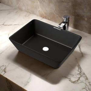 Lavabos y fregaderos modernos de granito negro con desagüe, ecológicos y fáciles de limpiar para uso doméstico en baños y cocinas - Product Image 3