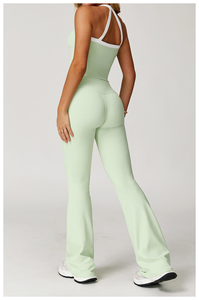 Ensemble de sport écologique pour femme : soutien-gorge de sport extensible quatre directions et short d'entraînement taille haute en nylon, vêtements de yoga légers - Product Image 3