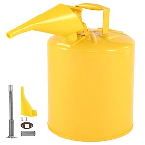 Bidon de sécurité jaune en acier inoxydable de 5 gallons de type I avec pare-flammes et couvercle auto-fermant pour diesel - Product Image 1