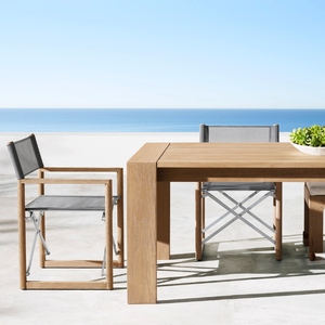 Mesa rectangular de madera de teca, diseño moderno y sencillo, apta para uso en exteriores, buena calidad y duradera. - Product Image 4