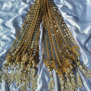 Dupatta Swagat Premium – Design à motifs miroir – Stole Swagat Barati |   Guirlande Milni Mala |   Invité Patka |   Accessoires de cérémonie - Product Image 1