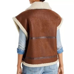Chaleco de piel de oveja auténtica para mujer, estilo aviador B3, chaleco de piloto vintage - Product Image 3