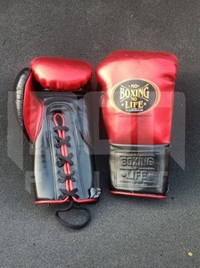Guantes de Boxeo Profesionales Personalizables, Sin Boxeo No Hay Vida, con Cordones, Cuero Vacuno de Primera Calidad, Acolchado Grueso de 4 Capas, Gran Venta - Product Image 3