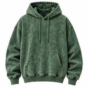 Pull à fermeture éclair en coton mélangé de haute qualité, délavé à l'acide, série High Street, effet délavé vintage, unisexe - Product Image 1