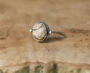 Bague en argent Sterling pur 925 faite à la main bijoux de forme ovale en pierres précieuses de haute qualité pour les femmes pour l'anniversaire de mariage de fiançailles - Product Image 2