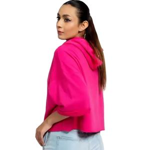 Sudaderas con capucha para mujer Fabricante de ropa Crop Cut Edge Blanks Sudaderas con capucha Sudadera Vintage Custom Puff Print Recortada - Product Image 6