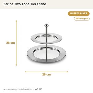 Handmade SS304 Two Tone Steel Zarina Buffet <b>Riser</b> 28 cm Mirror Matte Food Safe for Home Decor Party Tableware <b>Table</b> Decorations - Product Image 4