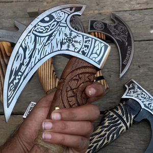 LEGACY BLADES มีดตัดพิซซ่าทำมือระดับพรีเมียมจากเหล็กคาร์บอนสูง พร้อมด้ามจับไม้กันลื่นที่ยั่งยืนทานทาน สำหรับการทำอาหารที่บ้าน - Product Image 4