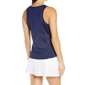 Débardeurs Athlétiques Femme Bleu Marine en Maille Tricotée avec Détails Respirants et Séchage Rapide – Tenue de Performance Personnalisée pour la Gym - Product Image 2