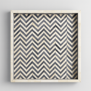 Bandeja Decorativa Premium con Incrustaciones de Hueso, Bandeja de Servicio para Mesa de Centro Hecha a Mano con Incrustaciones de Resina y Asas, Adorno de Lujo para el Hogar - Product Image 1