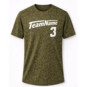 Camiseta Deportiva Personalizada con Diseño de Camuflaje para Jóvenes, Camiseta de Equipo con Camuflaje, Ropa Deportiva Cómoda y Elegante - Product Image 1