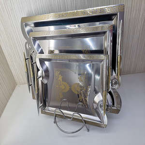 Plateau de service rond décoratif en métal avec poignée pour gâteaux, desserts, table à manger, décoration de la maison, cadeau, hôtel, restaurant, plateau de présentation - Product Image 5