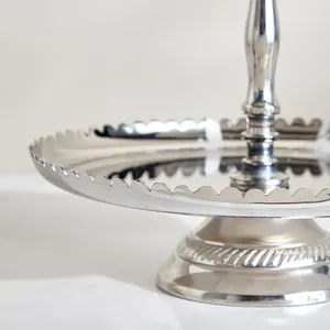 Plateau à gâteau en acier inoxydable, plateau rond avec surface miroir, support à gâteau, lavage à la main uniquement, surface antiadhésive - Product Image 4