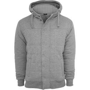 Men's Black Varsity <b>Jacket</b> With Hood <b>White</b> Trim Button Front Casual Autumn Wear - Product Image 3