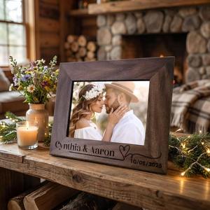 Cadre photo au design moderne, minimaliste, fait main, en bois, décoration intérieure élégante, cadre photo en bois stylé - Product Image 5