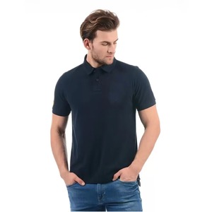 เสื้อโปโลแขนสั้นสีกรมท่าสำหรับผู้ชาย สีพื้น สวมใส่สบาย ทรงปกติ ผ้าฝ้ายอ๊อกซ์ฟอร์ด 100% ระบายอากาศได้ดี ดีไซน์แบบทอ - Product Image 5