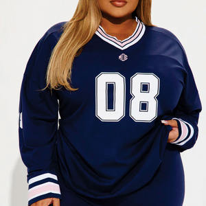 Nouveau maillot de football d'été pour femmes, uniforme imprimé à manches longues, respirant, séchage rapide, 100% polyester, maillot de football américain - Product Image 1