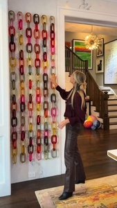 Escultura de Pared Artística Impermeable de Resina Moldeada a Mano con Forma de Cadena, Multicolor, de Forma Irregular, Decoración para el Hogar - Product Image 3