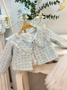 Princess Style Tulle <b>Skirt</b> Set with Lace and Wool Jacket, New Year Dress for Girls - Product Image 5