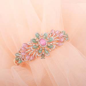 Kishi Fusion Designer Gold-Plated Gemstone Bangles with Diamond & Moissanite - Product Image 5
