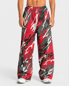 Camouflage Mens Custom Contrastline <b>Oversized</b> Tracksuit Set Premium Cotton Fleece Contrast Piping Hoodie And Wide Leg <b>Sweatpants</b> - Product Image 4
